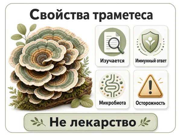 Свойства траметеса разноцветного